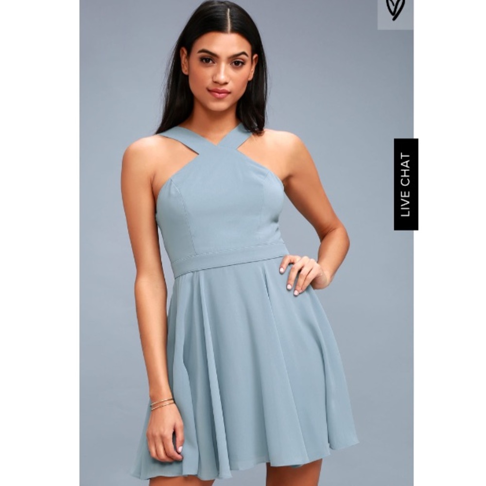Lulus Light Blue Skater Dress